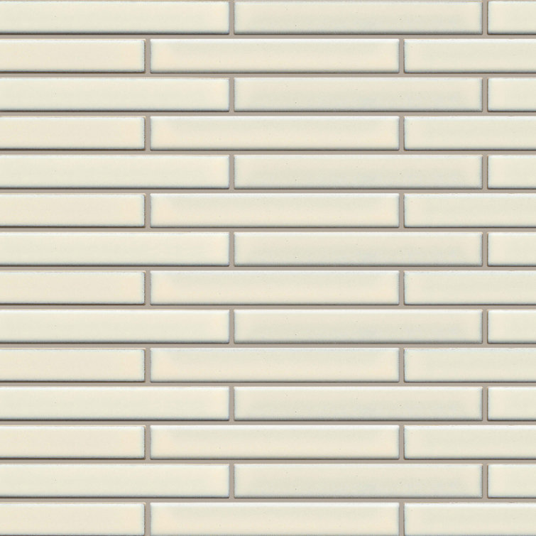 Bequest Glossy Herringbone Porcelain Mosaic Tile 12" x 12"