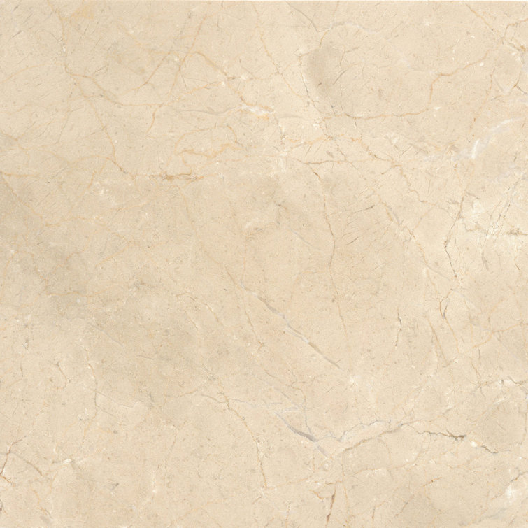 Crema Marfil 18'' x 18'' Polished Marble Look Tile