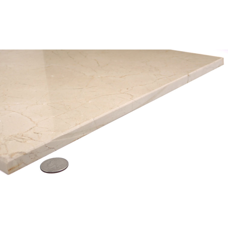 Crema Marfil 18'' x 18'' Polished Marble Look Tile