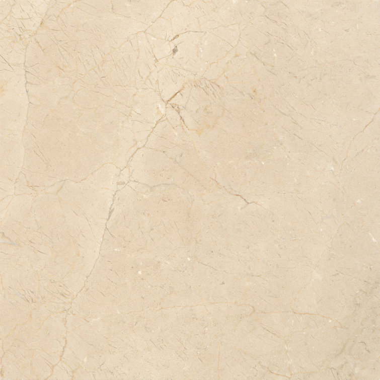 Crema Marfil 18'' x 18'' Polished Marble Look Tile