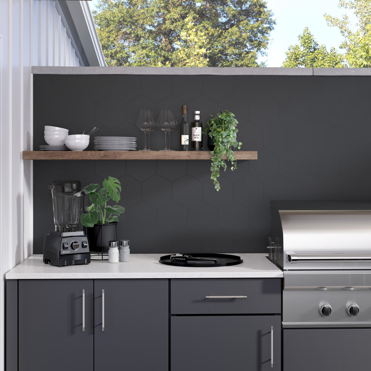 Heksa Black Matte Porcelain Hexagon Wall and Floor Tile