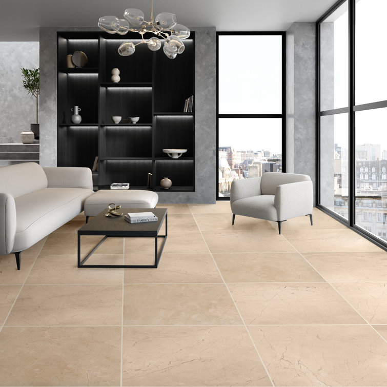 Crema Marfil Polished Marble 24" x 24" Tile