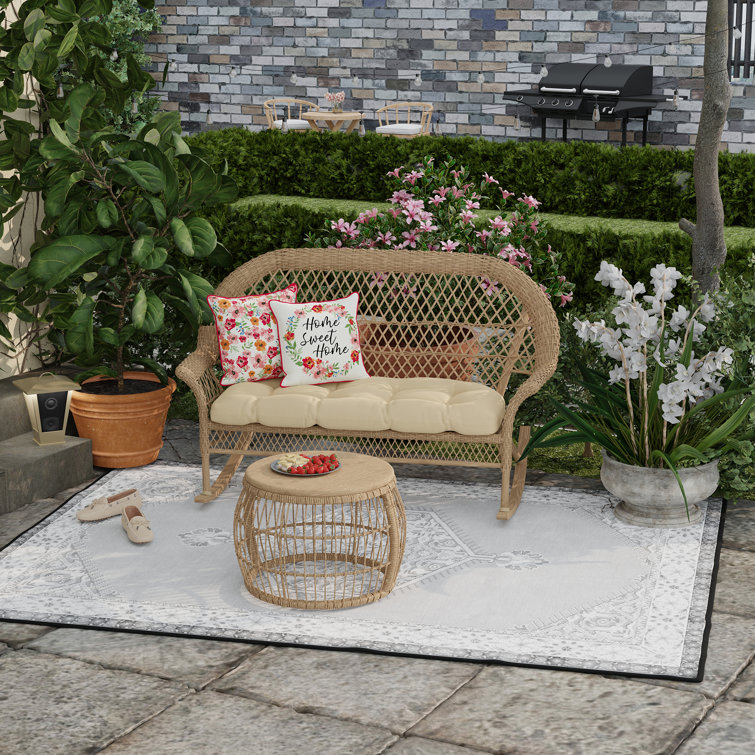 16'' x 16'' Home Sweet Home Floral Reversible Outdoor Throw Pillow