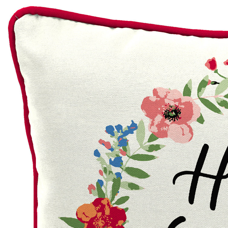 16'' x 16'' Home Sweet Home Floral Reversible Outdoor Throw Pillow