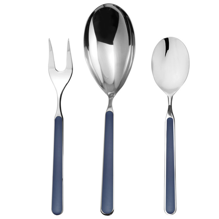 Cobalt Blue Stainless Steel 3-Piece Hostess Serving Set
