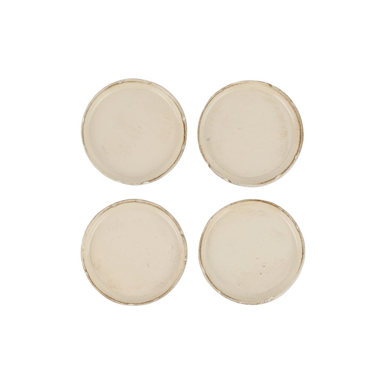 Florentine Tan Birchwood Round Coasters Set of 4