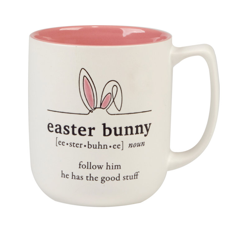 Easter Fun Pink and Green Ceramic Mug Set