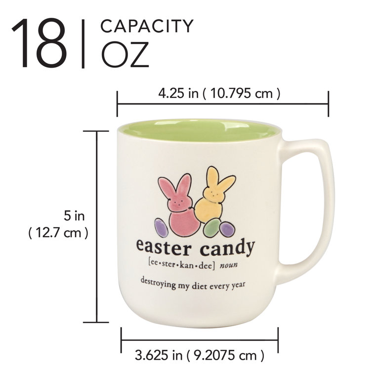 Easter Fun Pink and Green Ceramic Mug Set