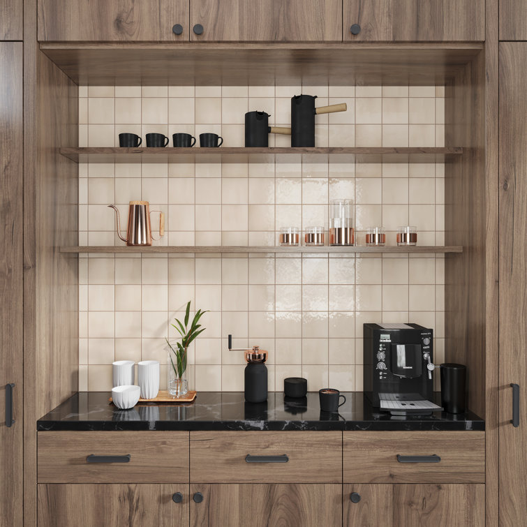 Silken Beige Glossy Ceramic Square Wall and Floor Tile