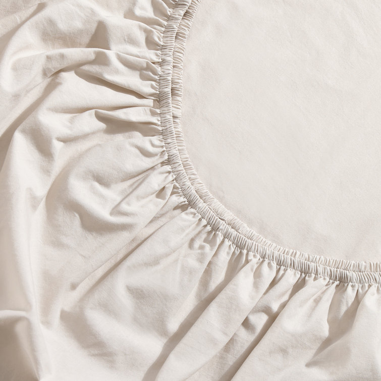 Light Beige Queen Cotton Percale Sheet Set