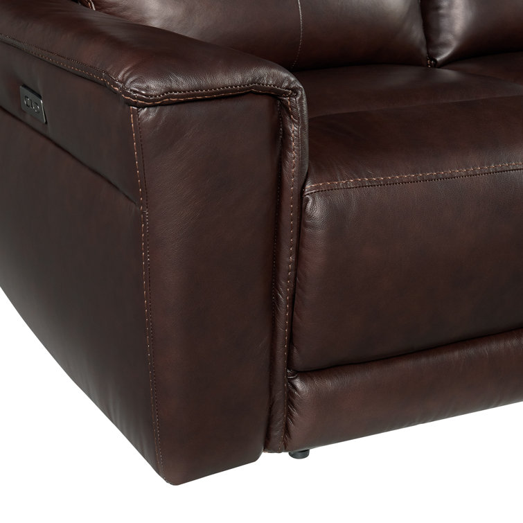 Wylde Dark Brown 3-Piece Leather Reclining Sofa, Loveseat, and Recliner Set