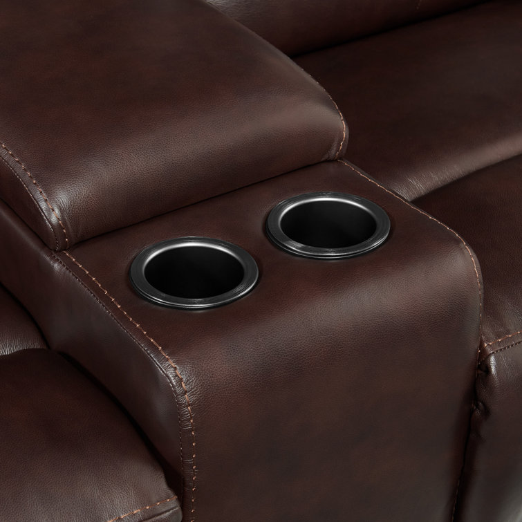 Wylde Dark Brown 3-Piece Leather Reclining Sofa, Loveseat, and Recliner Set
