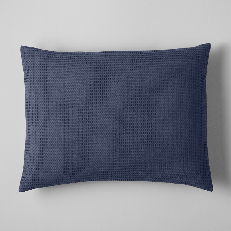 Navy Cotton Waffle Weave Standard Sham Set