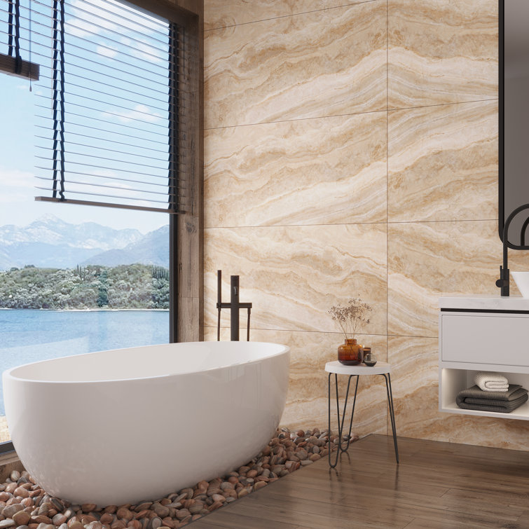 Splendor Large Matte Beige Porcelain Rectangular Tile
