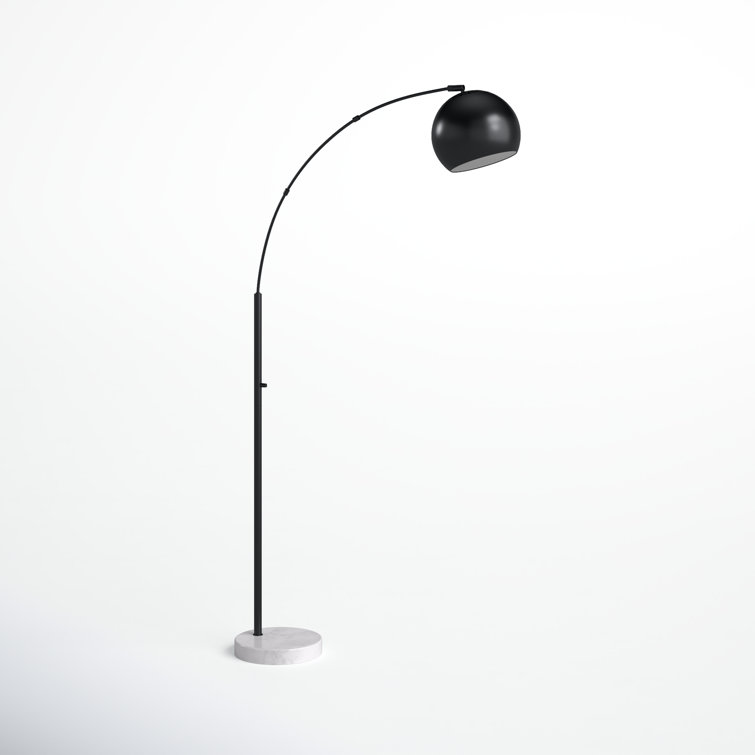 Astoria Modern Black Arc Floor Lamp with Marble Base