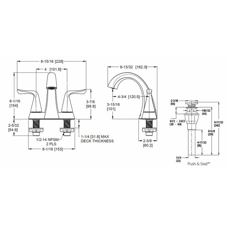 Spot Defense Brushed Nickel 4-Inch Centerset Bathroom Faucet