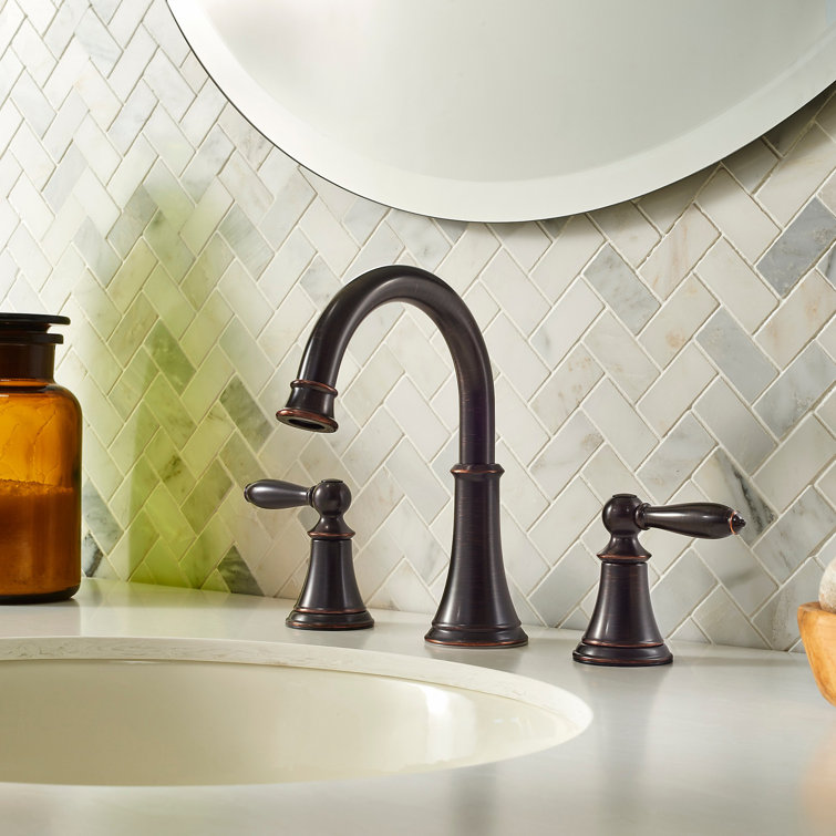 Tuscan Bronze Courant 8-Inch Widespread Bathroom Faucet