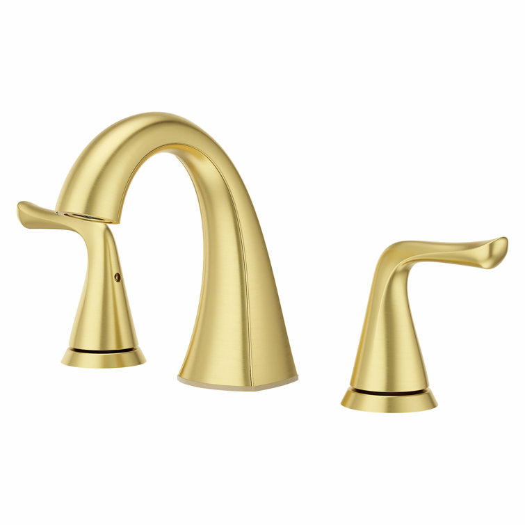 Willa Brushed Gold Widespread Bathroom Faucet with Drain Assembly