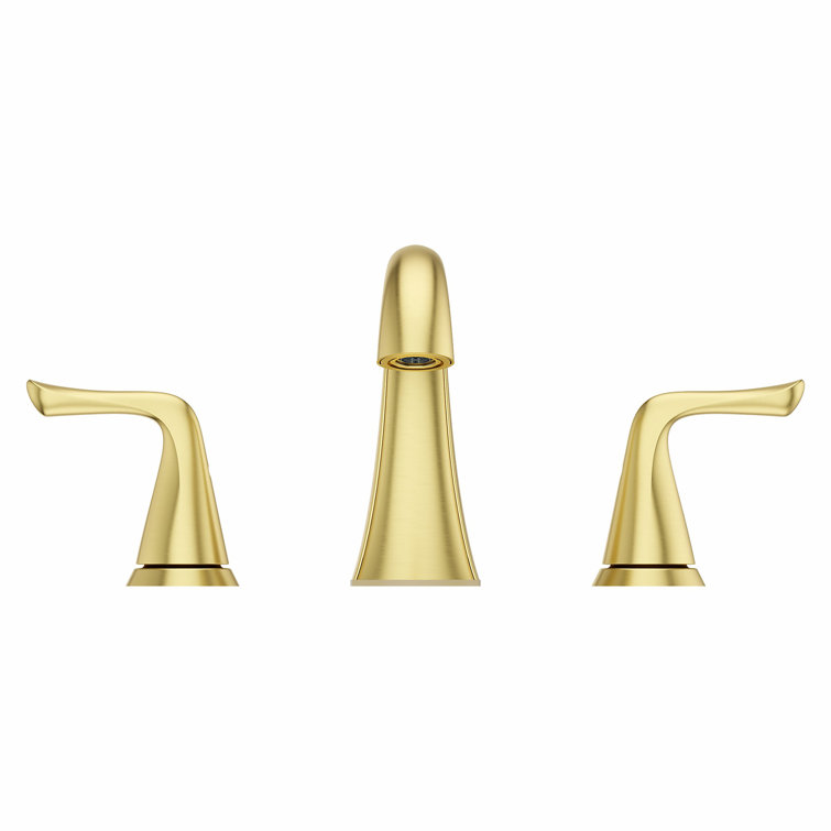Willa Brushed Gold Widespread Bathroom Faucet with Drain Assembly