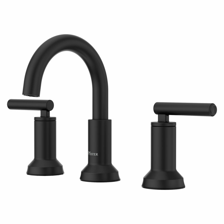 Capistrano Matte Black Widespread Bathroom Faucet with Drain Assembly
