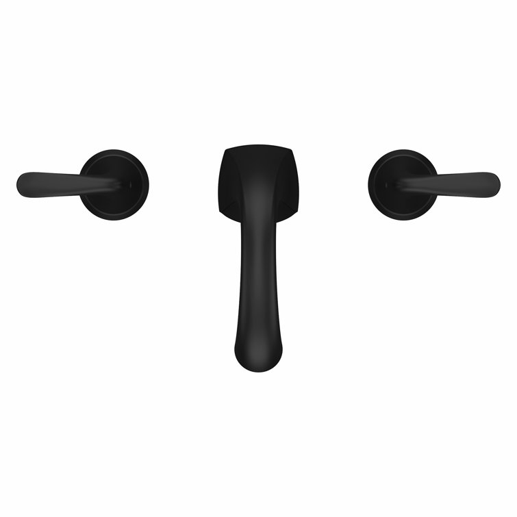 Willa Matte Black Widespread Bathroom Faucet with Drain Assembly