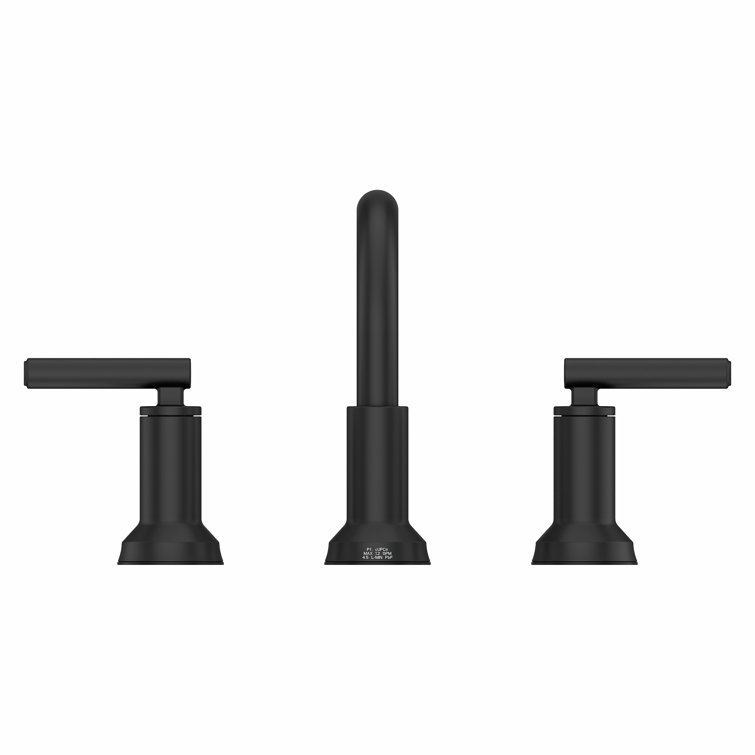 Capistrano Matte Black Widespread Bathroom Faucet with Drain Assembly