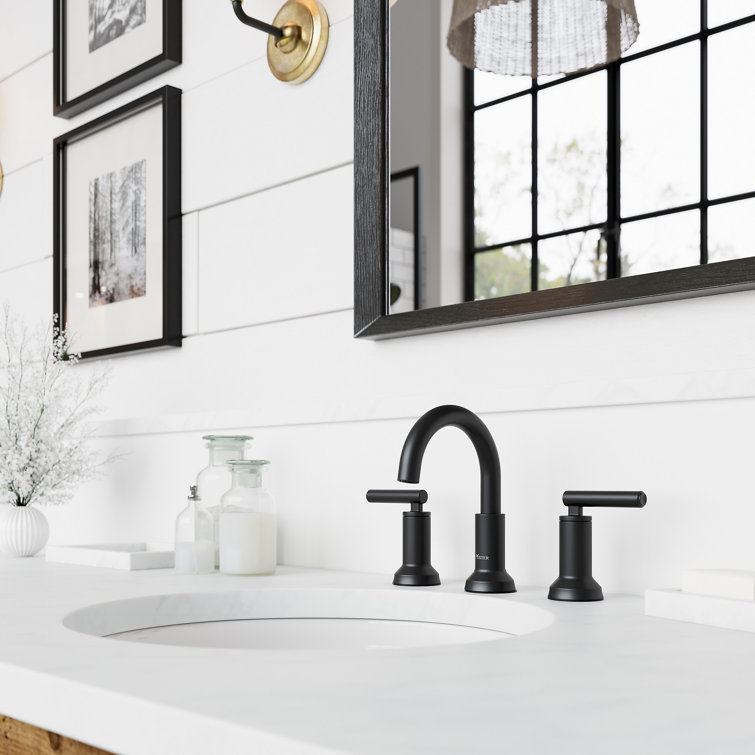 Capistrano Matte Black Widespread Bathroom Faucet with Drain Assembly