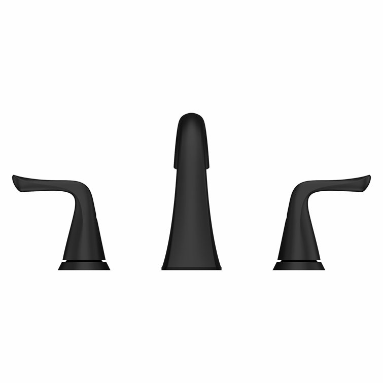 Willa Matte Black Widespread Bathroom Faucet with Drain Assembly