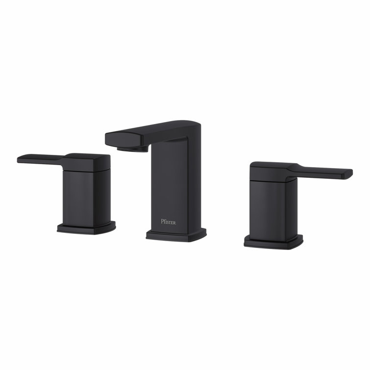 Matte Black High Arc Double Handle 8" Widespread Bathroom Faucet