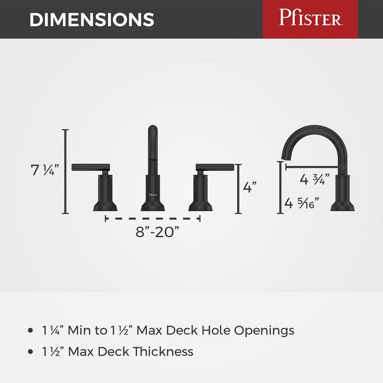 Capistrano Matte Black Widespread Bathroom Faucet with Drain Assembly