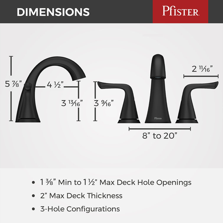 Willa Matte Black Widespread Bathroom Faucet with Drain Assembly