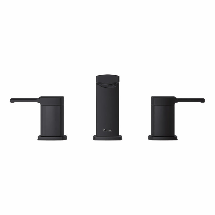 Matte Black High Arc Double Handle 8" Widespread Bathroom Faucet