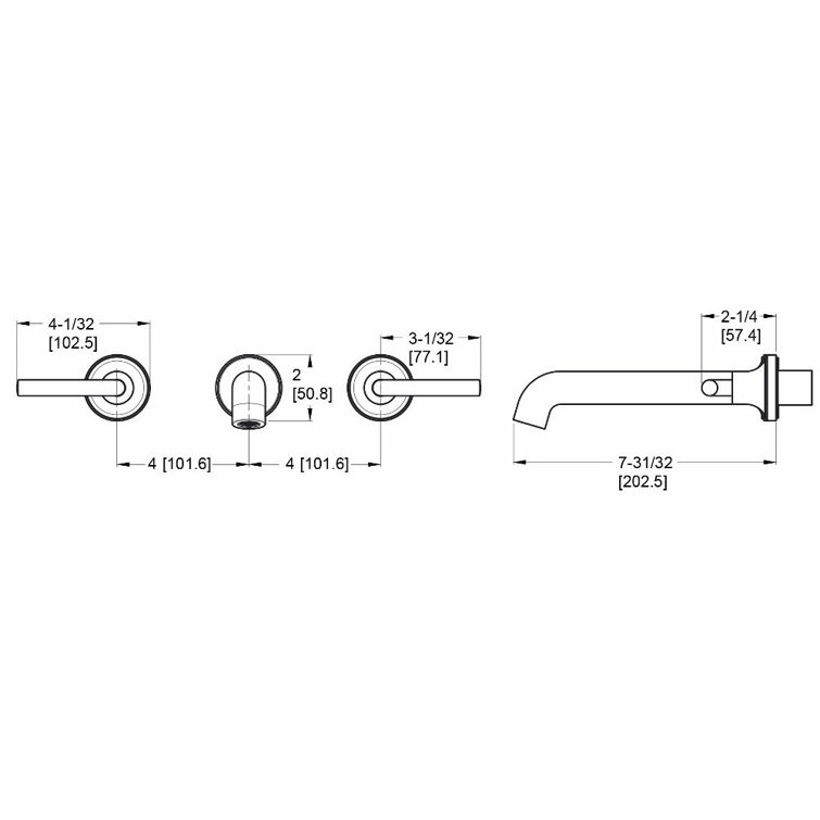 Matte Black Wall Mounted Bathroom Faucet with Dual Handles