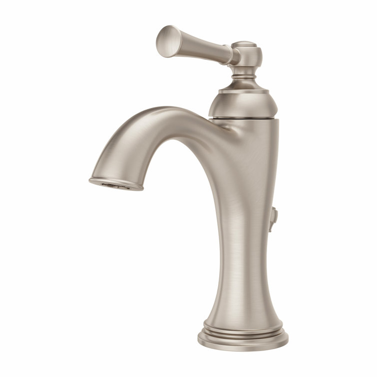 Brushed Nickel Single Hole Bathroom Faucet with Drain Assembly