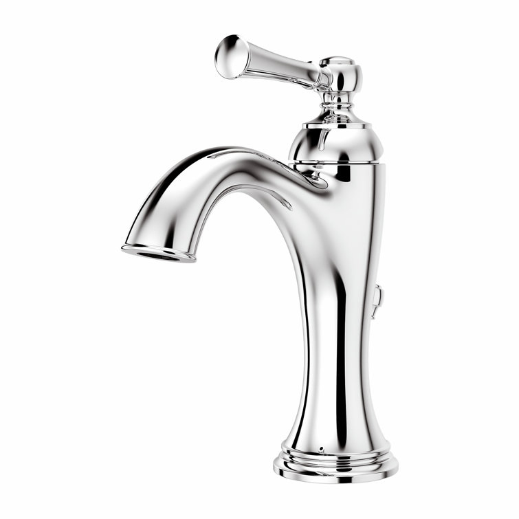 Polished Chrome Single Hole Bathroom Faucet with Drain Assembly