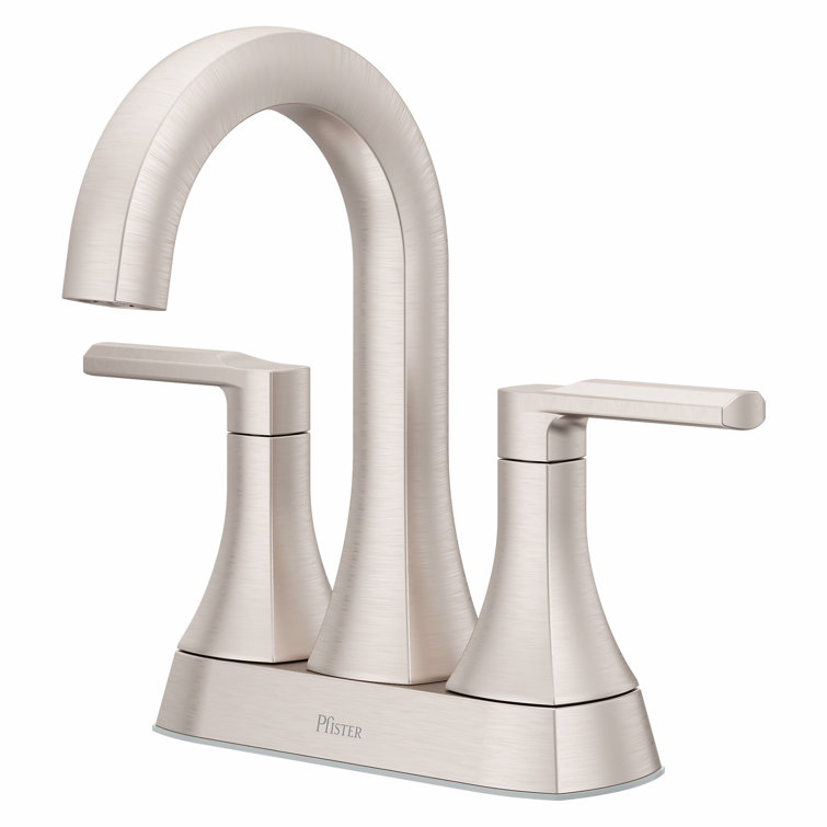 Vaneri Brushed Nickel 2-Handle Centerset Bathroom Faucet