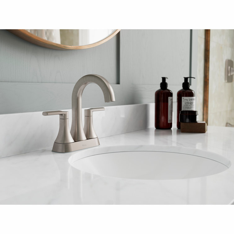 Vaneri Brushed Nickel 2-Handle Centerset Bathroom Faucet