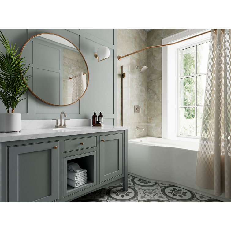 Vaneri Brushed Nickel 2-Handle Centerset Bathroom Faucet