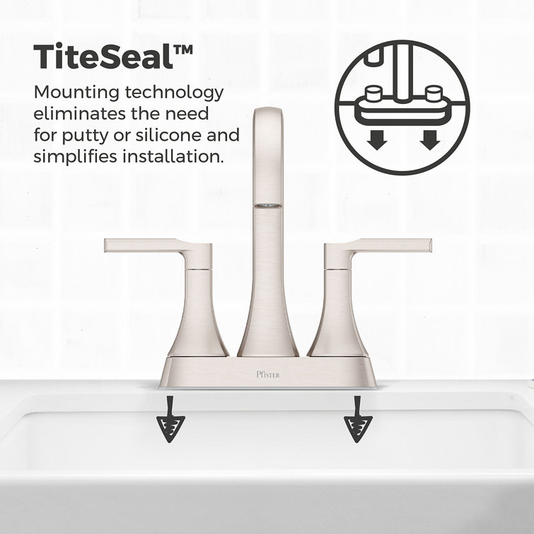 Vaneri Brushed Nickel 2-Handle Centerset Bathroom Faucet