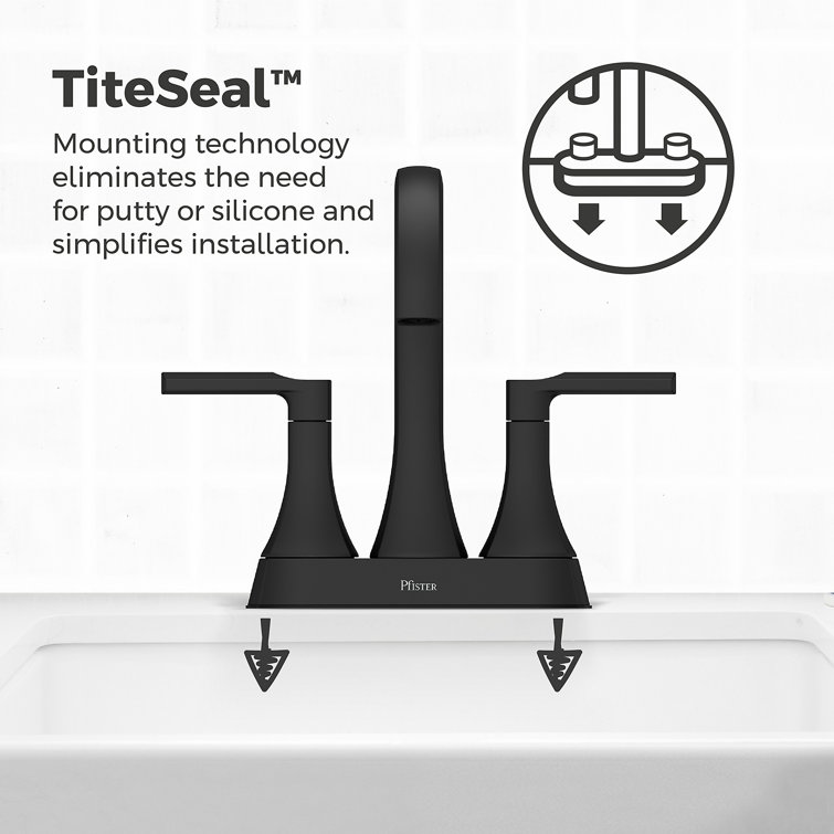 Vaneri Matte Black 4-Inch Centerset Bathroom Faucet with Drain Assembly
