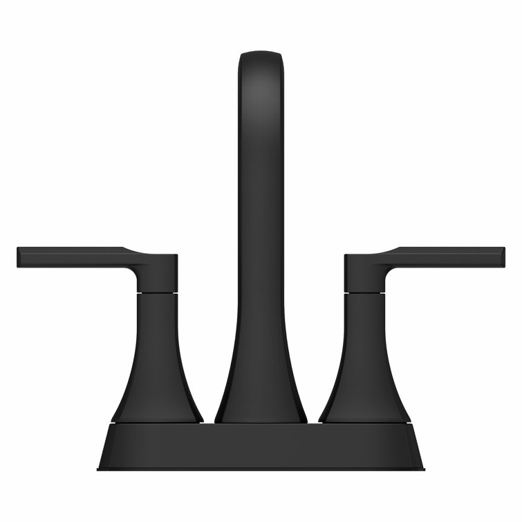 Vaneri Matte Black 4-Inch Centerset Bathroom Faucet with Drain Assembly