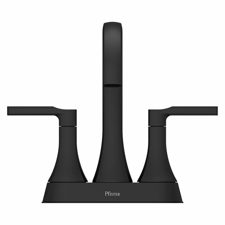 Vaneri Matte Black 4-Inch Centerset Bathroom Faucet with Drain Assembly