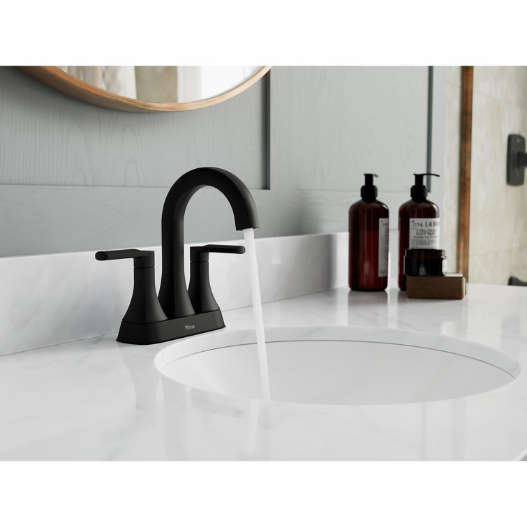 Vaneri Matte Black 4-Inch Centerset Bathroom Faucet with Drain Assembly