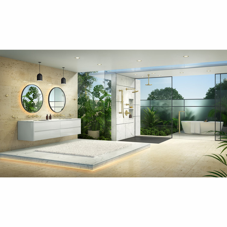 Matte Black Wall Mounted Bathroom Faucet with Dual Handles