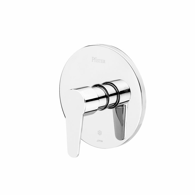 Polished Chrome Modern Single Handle Valve Trim