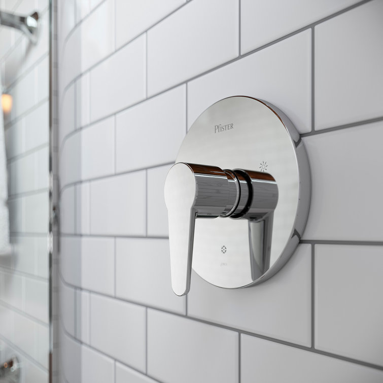 Polished Chrome Modern Single Handle Valve Trim