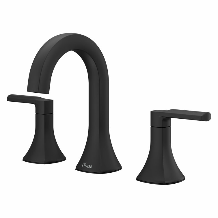 Vaneri Matte Black Widespread 2-Handle Bathroom Faucet