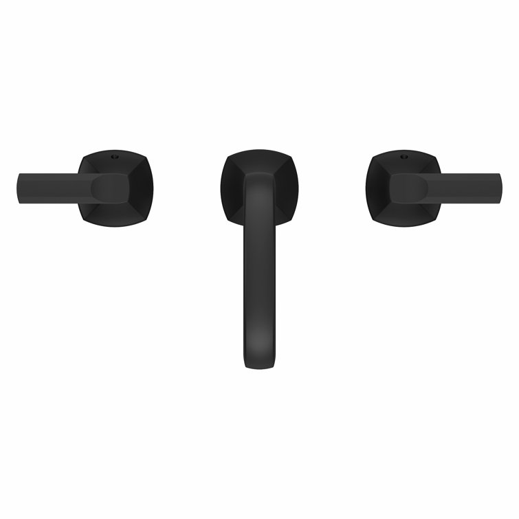 Vaneri Matte Black Widespread 2-Handle Bathroom Faucet
