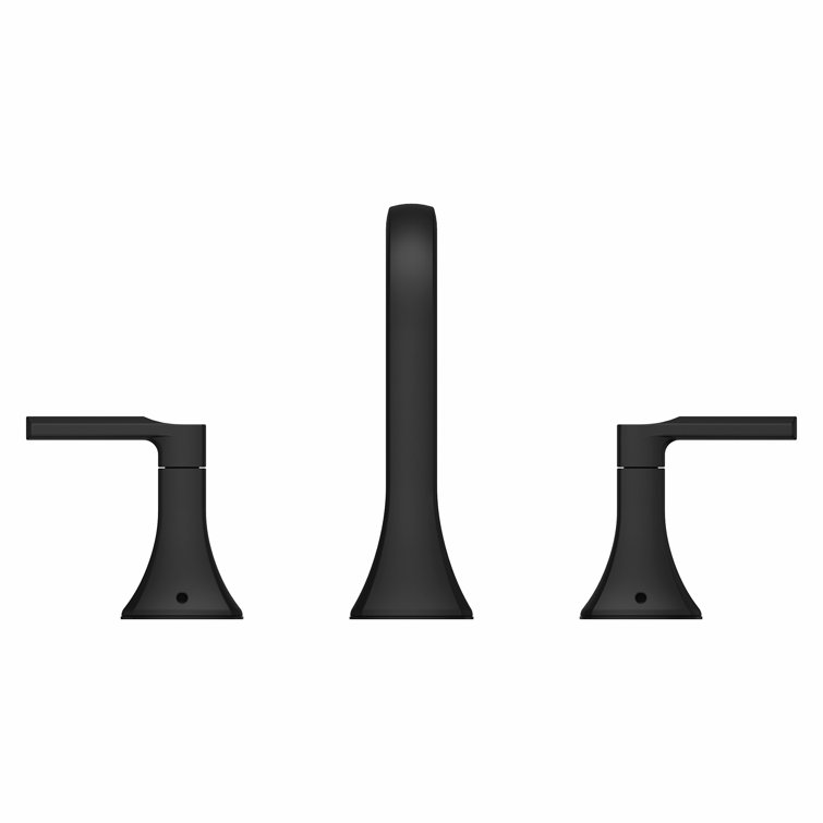 Vaneri Matte Black Widespread 2-Handle Bathroom Faucet