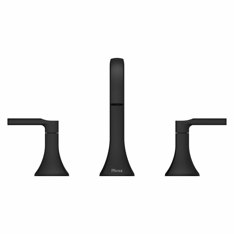 Vaneri Matte Black Widespread 2-Handle Bathroom Faucet